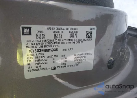 2013 Cadillac Escalade Premium из США, поврежденный, VIN 1GYS4CEF6DR159645